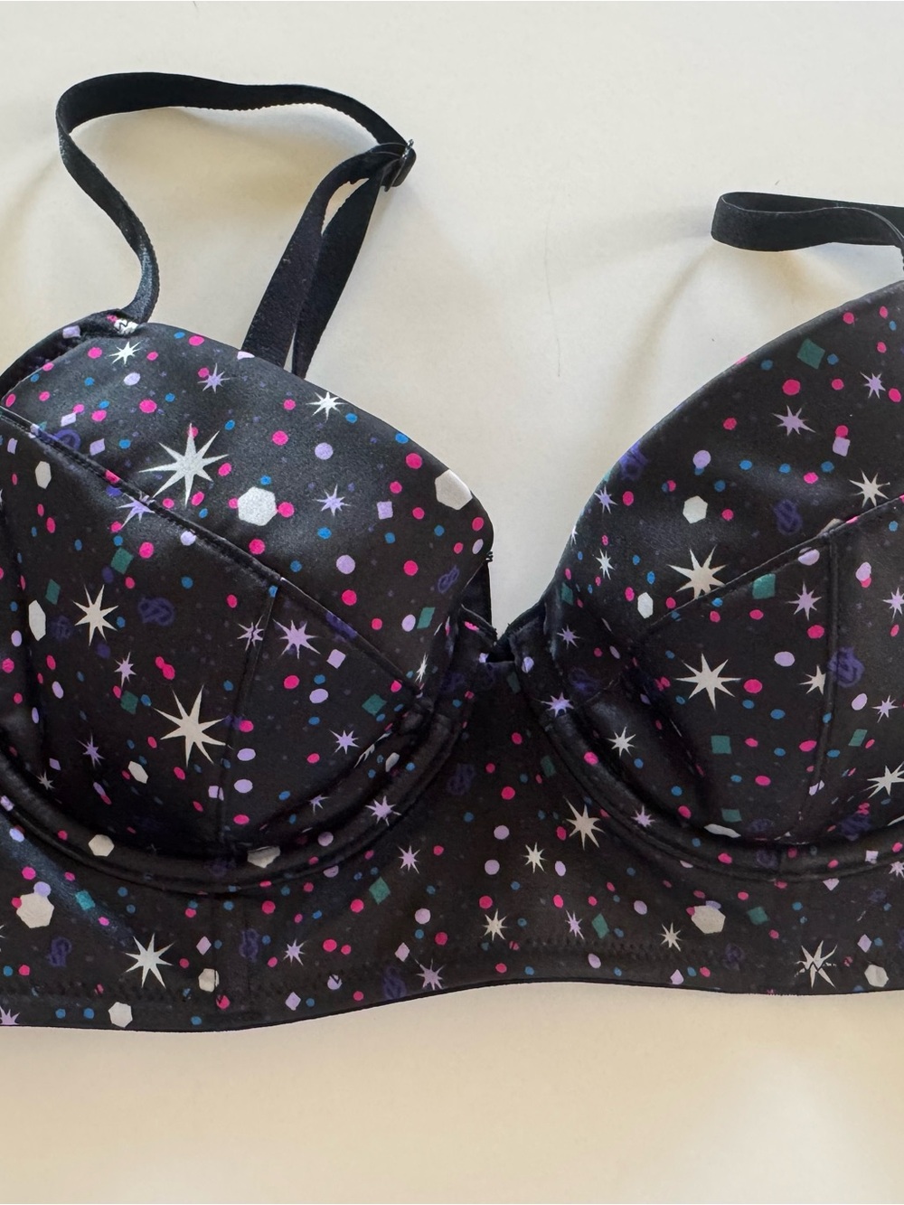 Victoria's Secret Black Star & Confetti Push-Up Bra